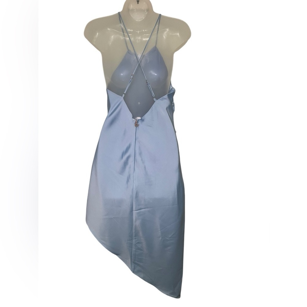 Nookie Gypsy Hi-Low Satin Dress Sky Blue Size Large NWT - Picture 4 of 7